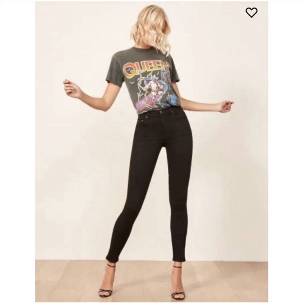 Reformation Jeans Women's Size 24 Black Harper High Rise Skinny Denim